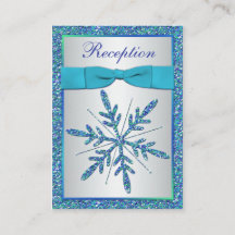 Tarjeta de gabinete Aqua, Silver, Blue Snowflake