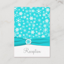 Tarjeta de gabinete Aqua, White, Gray Snowflakes