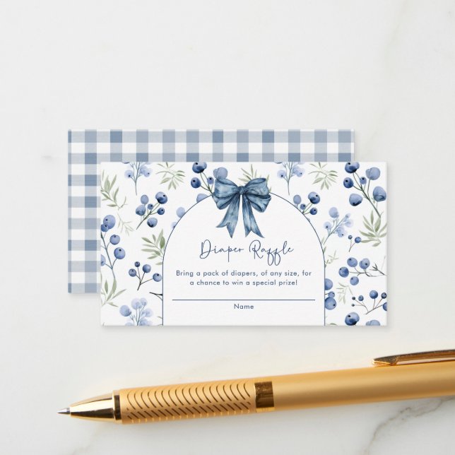 Tarjeta de gabinete Baby Shower Blueberry Berry Sw (Anverso/Reverso In Situ)