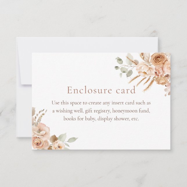 Tarjeta de gabinete Baby Shower Boho Pampas Grass (Anverso)