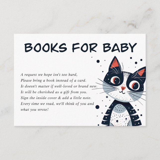 Tarjeta de gabinete Baby Shower Cute Kitty Cat (Anverso)