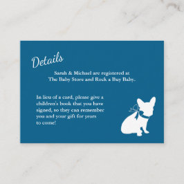Tarjeta de gabinete Baby Shower de Bulldog francés
