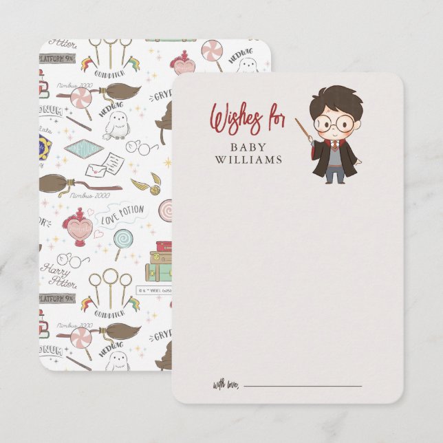 Tarjeta de gabinete Baby Shower de Harry Potter si (Anverso / Reverso)
