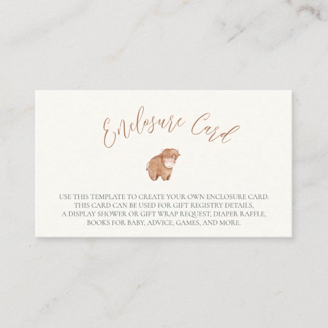 Tarjeta de gabinete Baby Shower del Rótulo Taurus  (Anverso)