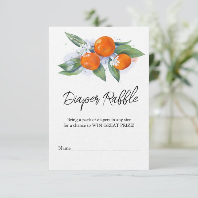 Tarjeta de gabinete Baby Shower "Diaper Raffle" (Anverso de pie)