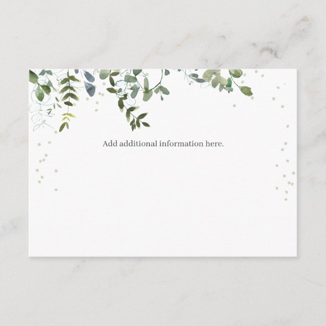 Tarjeta de gabinete Baby Shower Eucalyptus (Anverso)