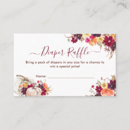 Tarjeta de gabinete Baby Shower Floral Diaper Raff