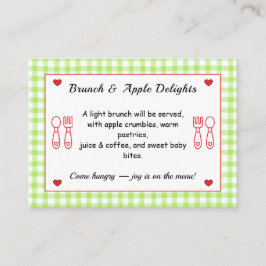 Tarjeta de gabinete Baby Shower - menú Brunch