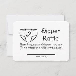 Tarjeta de gabinete Baby Shower Retro Diaper Raffl