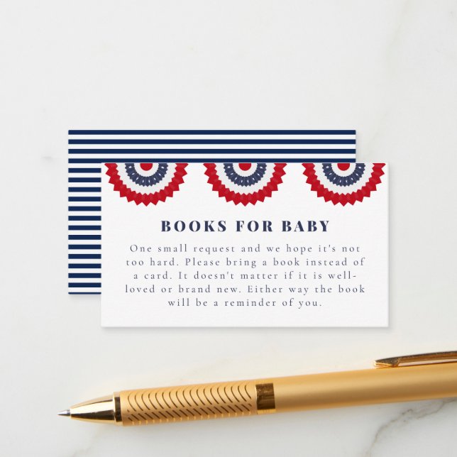 Tarjeta de gabinete Baby Shower roja y debida (Anverso/Reverso In Situ)