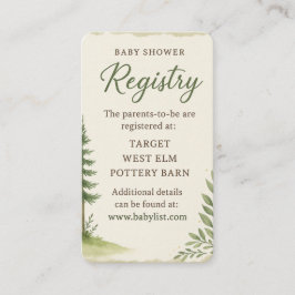 Tarjeta de gabinete Baby Shower Rustic Forest Wood