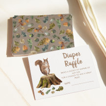 Tarjeta de gabinete Baby Shower Squirrel Diaper Ra