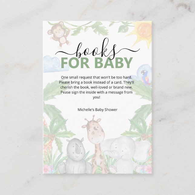 Tarjeta de gabinete Baby Shower Wild One safari (Anverso)