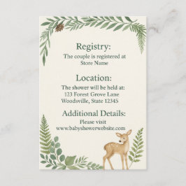 Tarjeta de gabinete Baby Shower Woodland Forest