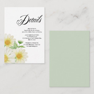 Tarjeta de gabinete Boda Daisy Flowers