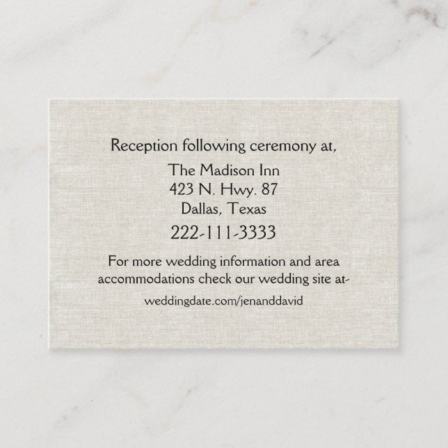 Tarjeta de gabinete Boda de aspecto de línea de mo (Anverso)