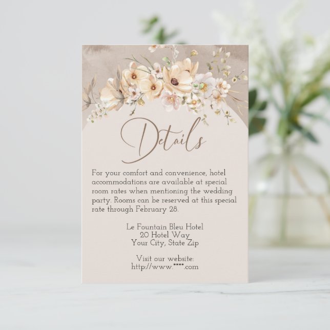 Tarjeta de gabinete Boda Dogwood Dreams (Anverso de pie)