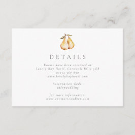Tarjeta de gabinete Boda Elegant Pears
