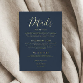 Tarjeta de gabinete Boda Elegant Script Details