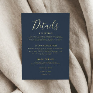 Tarjeta de gabinete Boda Elegant Script Details