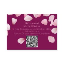 Tarjeta de gabinete Boda moderna con código QR