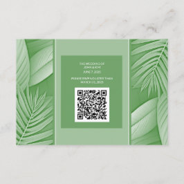Tarjeta de gabinete boda Verde tropical