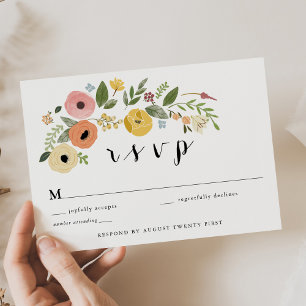 Tarjeta de gabinete Bohemie Vintage Floral RSVP