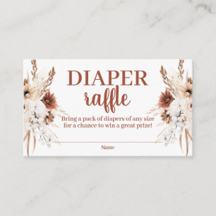 Tarjeta de gabinete Boho Terracotta Diaper Raffle