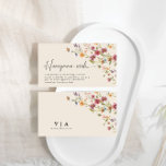 Tarjeta de gabinete Boho Wildflower Honeymoon Wish<br><div class="desc">Tarjeta De Alojamiento Boho Wildflower Honeymoon Wish. Esta elegante y elegante tarjeta de alojamiento de luna de miel presenta una hermosa flor de color acuático pintada a mano. Encontrar elementos coincidentes en la colección de sueños de Boho Wildflower.</div>