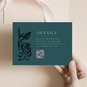 Tarjeta de gabinete con detalles de Art Decó con Q