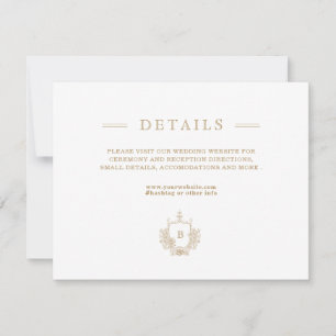 Tarjeta de gabinete con detalles de Boda blanco y 