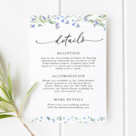 Tarjeta de gabinete con detalles de Boda floral az