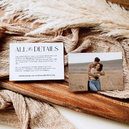 Tarjeta de gabinete con detalles de Boda Whimsy mo