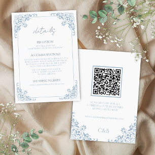 Tarjeta de gabinete con detalles del Boda de códig
