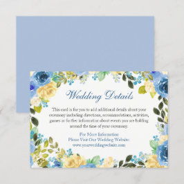 Tarjeta de gabinete con detalles del Boda floral a