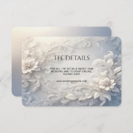 Tarjeta de gabinete con detalles florales blancas