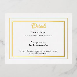 Tarjeta de gabinete con detalles formales de boda 