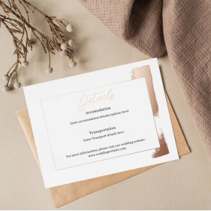 Tarjeta de gabinete con detalles modernos de boda