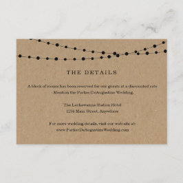 Tarjeta de gabinete con información de las luces d