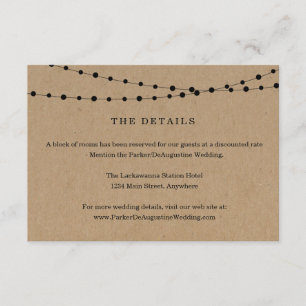 Tarjeta de gabinete con información de las luces d