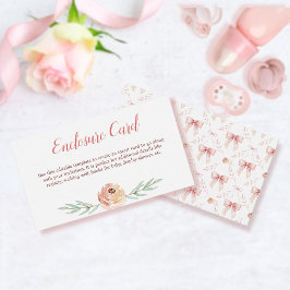 Tarjeta de gabinete Coquette Bow y Florals