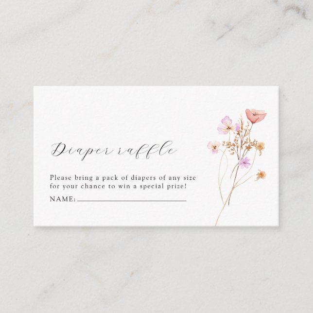 Tarjeta de Gabinete de Baby Shower Boho Diaper Raf (Anverso)