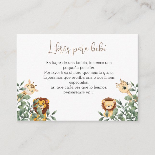 Tarjeta de gabinete de Baby Shower Book (Anverso)