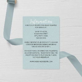 Tarjeta de gabinete de Boda azul suave