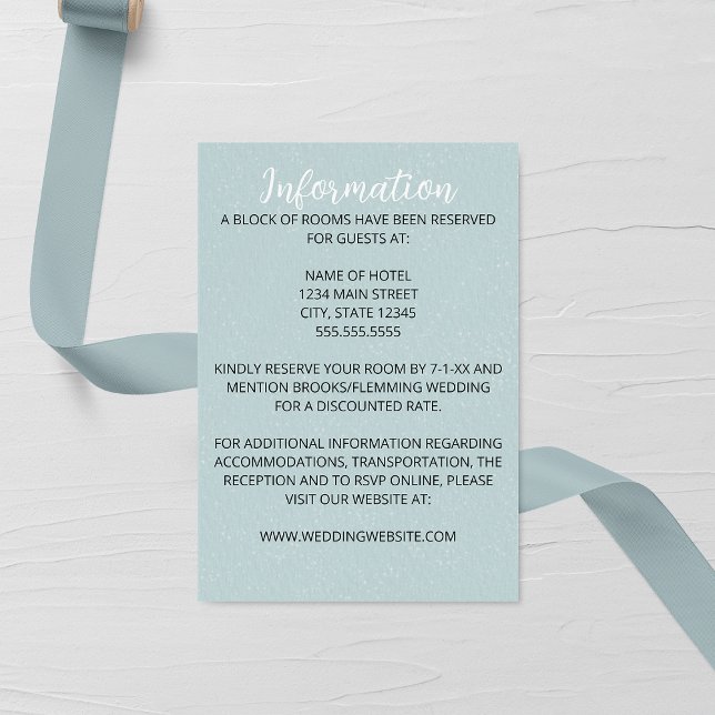 Tarjeta de gabinete de Boda azul suave (Subido por el creador)