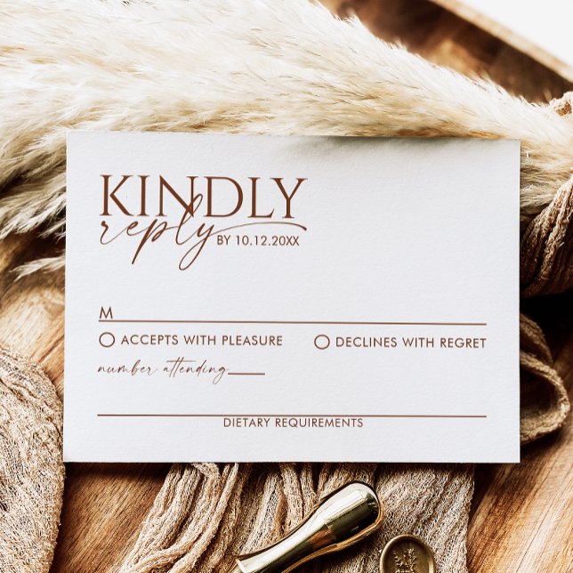Tarjeta de gabinete de Boda Boho RSVP moderna (Subido por el creador)