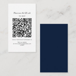Tarjeta de gabinete de Boda de código QR RSVP mode