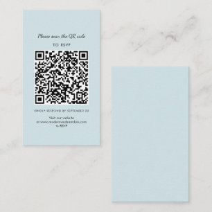 Tarjeta de gabinete de Boda de código QR RSVP simp