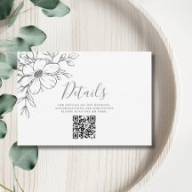 Tarjeta de gabinete de Boda de detalles de código 