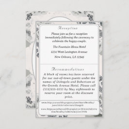 Tarjeta de gabinete de Boda de encaje rosa de cham